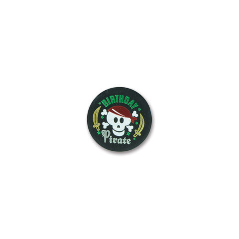 Birthday Pirate Satin Button, Size 2"