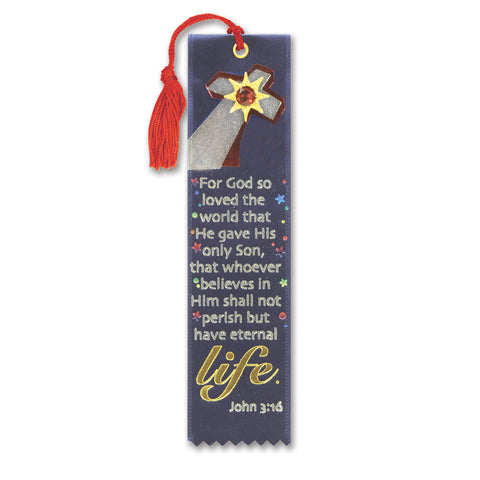 For God Loved The World Jeweled Bookmark, Size 2" x 7¾"