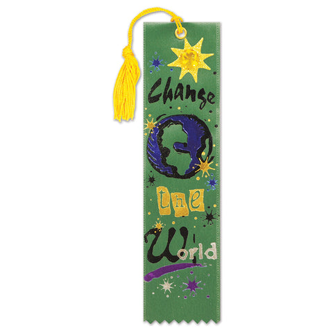 Change The World Jeweled Bookmark, Size 2" x 7¾"