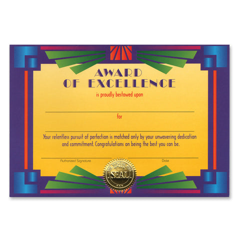 Award Of Excellence Certificate, Size 5" x 7"