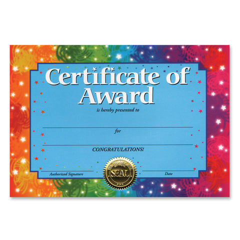 Certificate Of Award, Size 5" x 7"
