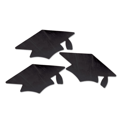 Black Metallic Grad Cap Recortes, Size 5½"