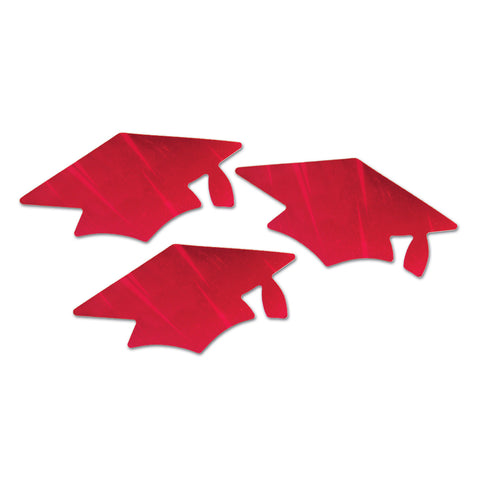 Red Metallic Grad Cap Recortes, Size 5½"