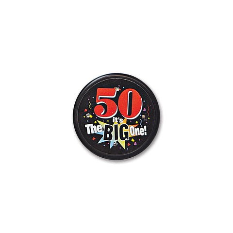 50 It's The Big One Flashing Button, Size 2½"