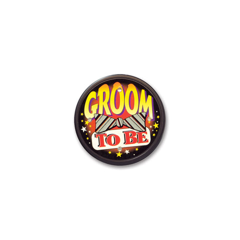 Groom To Be Flashing Button, Size 2½"