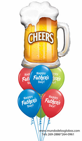 Bouquet Feliz Dia del Padre, Pinta de Cerveza Gigante, Happy Father's Day!