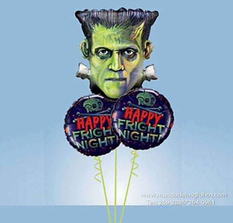 Bouquet de Halloween, Happy Fright Night con Globo de Frankenstein