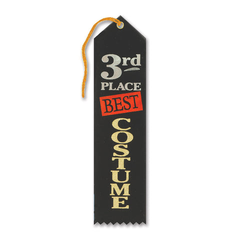 Best Costume 3rd Place Award Ribbon, Size 2" x 8"
