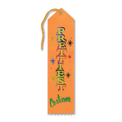 Prettiest Costume Award Ribbon, Size 2" x 8"