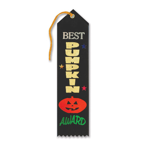 Best Pumpkin Award Ribbon, Size 2" x 8"