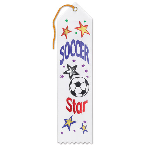 Soccer Star Jeweled Ribbon, Size 2" x 8"