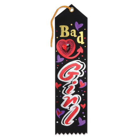 Bad Girl Jeweled Ribbon, Size 2" x 8"