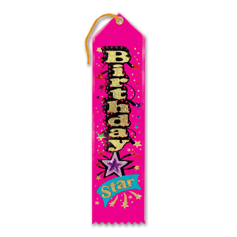 Birthday Star Jeweled Ribbon, Size 2" x 8"