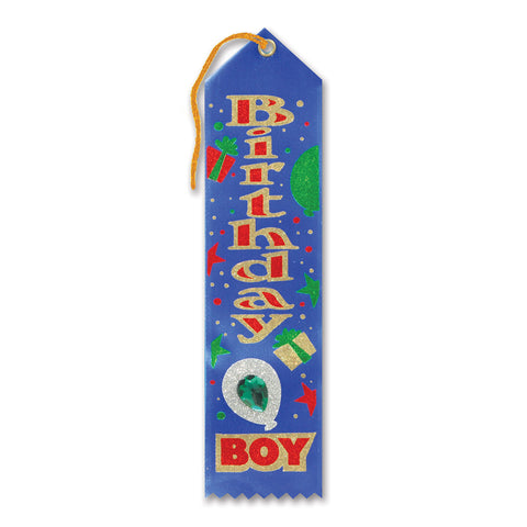 Birthday Boy Jeweled Ribbon, Size 2" x 8"
