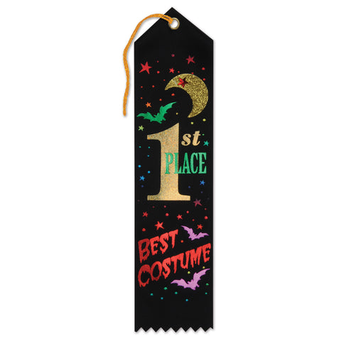 1st Place Best Costume Jeweled Ribbon, Size 2" x 8"