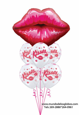 Bouquet de Beso Gigante con Globos Kisses