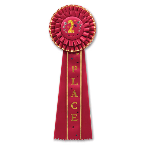 2nd Place Deluxe Rosette, Size 4½" x 13½"