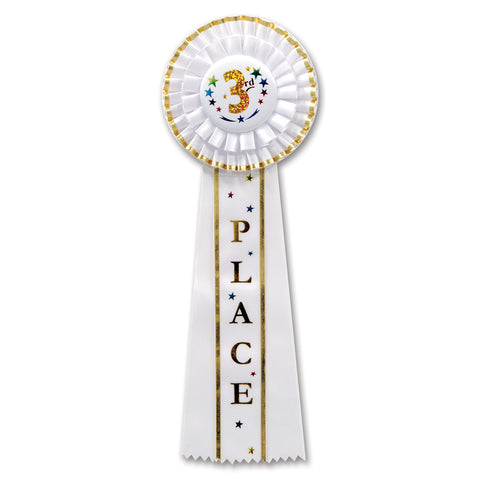 3rd Place Deluxe Rosette, Size 4½" x 13½"