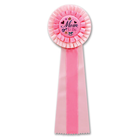 Pink Mom To Be Deluxe Rosette, Size 4½" x 13½"