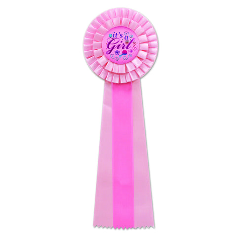 It's A Girl Deluxe Rosette, Size 4½" x 13½"