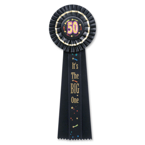 50 It's The Big One Deluxe Rosette, Size 4½" x 13½"