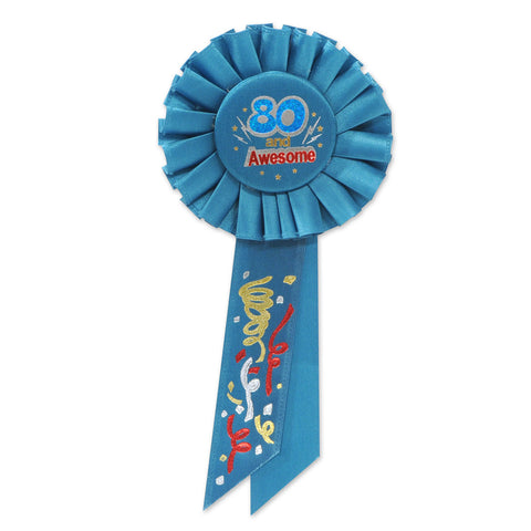 80 & Awesome Rosette, Size 3¼" x 6½"