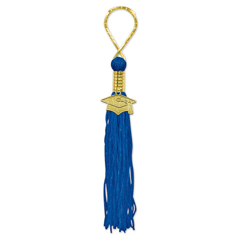 Blue Tassel Keychain, Size 5½"