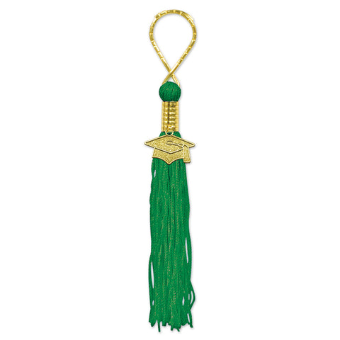 Green Tassel Keychain, Size 5½"