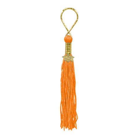 Orange Tassel Keychain, Size 5½"